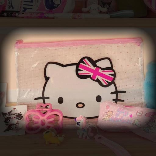 Hello Kitty Pencil Case Large Clear Plastic