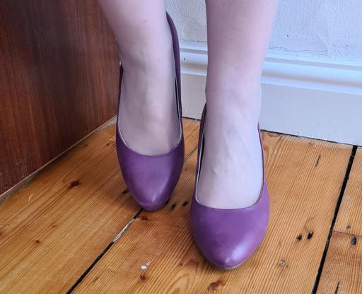 Purple Mid Heel Shoe 3