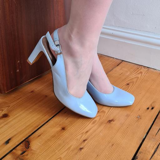 Dark Blue Leather Heels 2