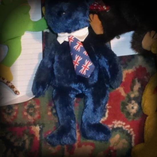 Blue Bear with Union Jack Tie