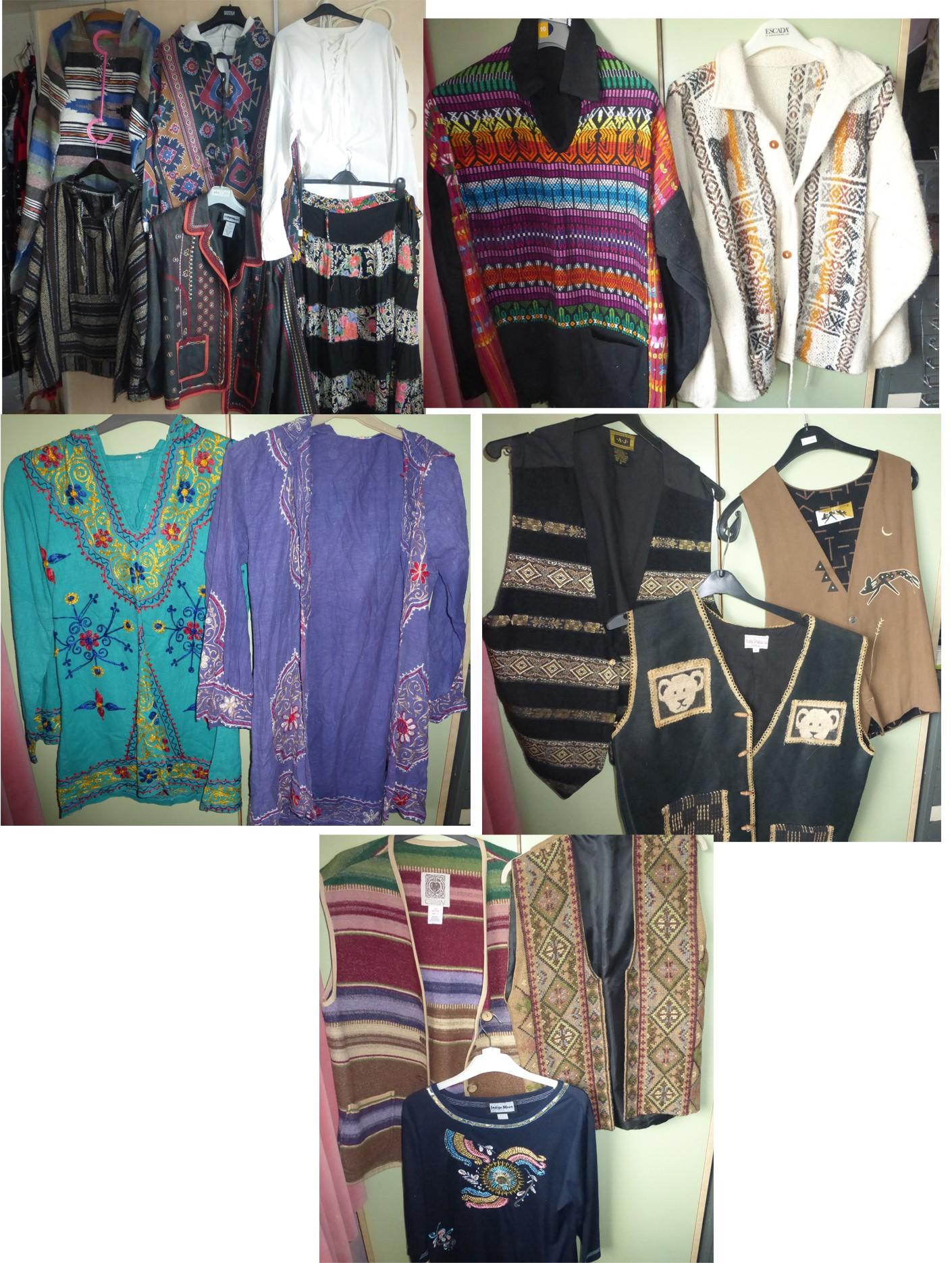 Embroidered and Patterned waistcoats, tops etc