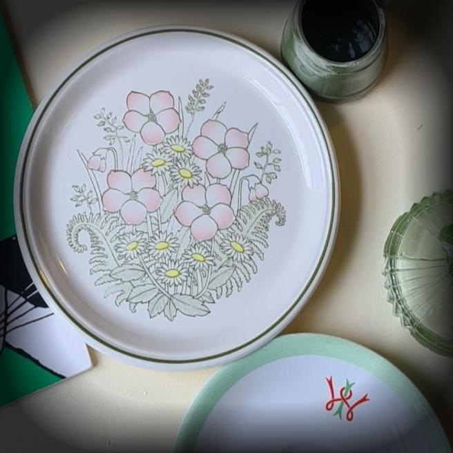 2 x Vintage Floral Side Plate