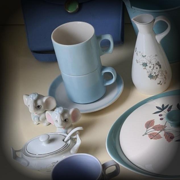 Vintage Tea Set and Figurines