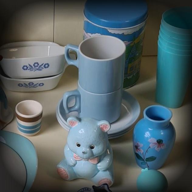 Blue Teacups & Saucers