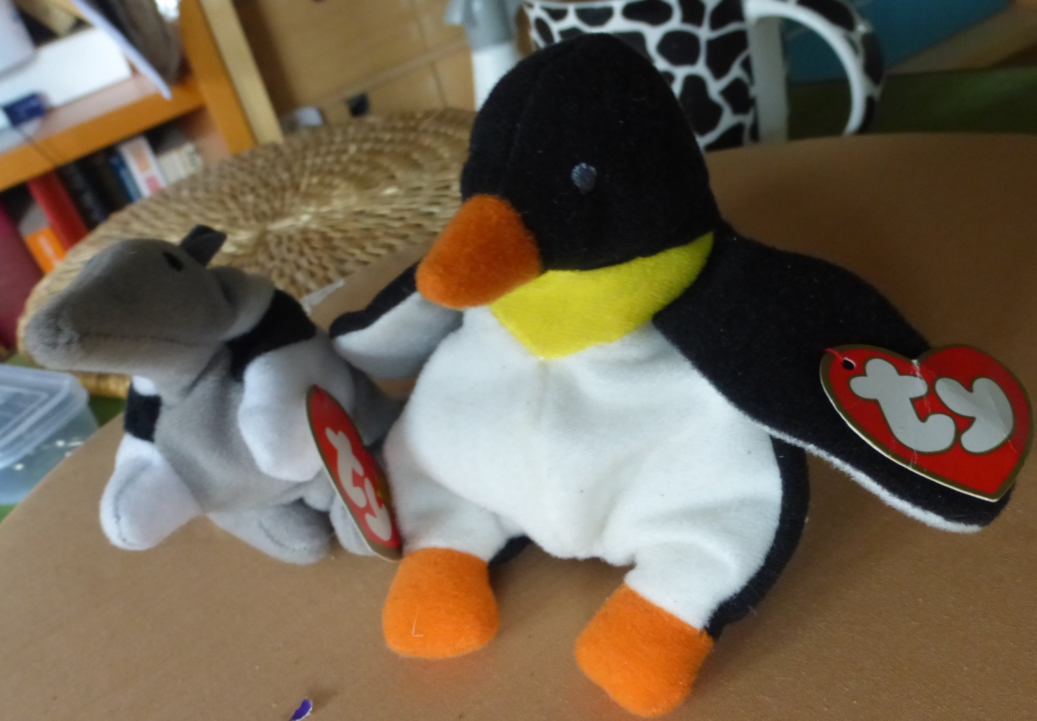 A pair of TY collectibles - Waddle the Penguin and Antsy the Anteater