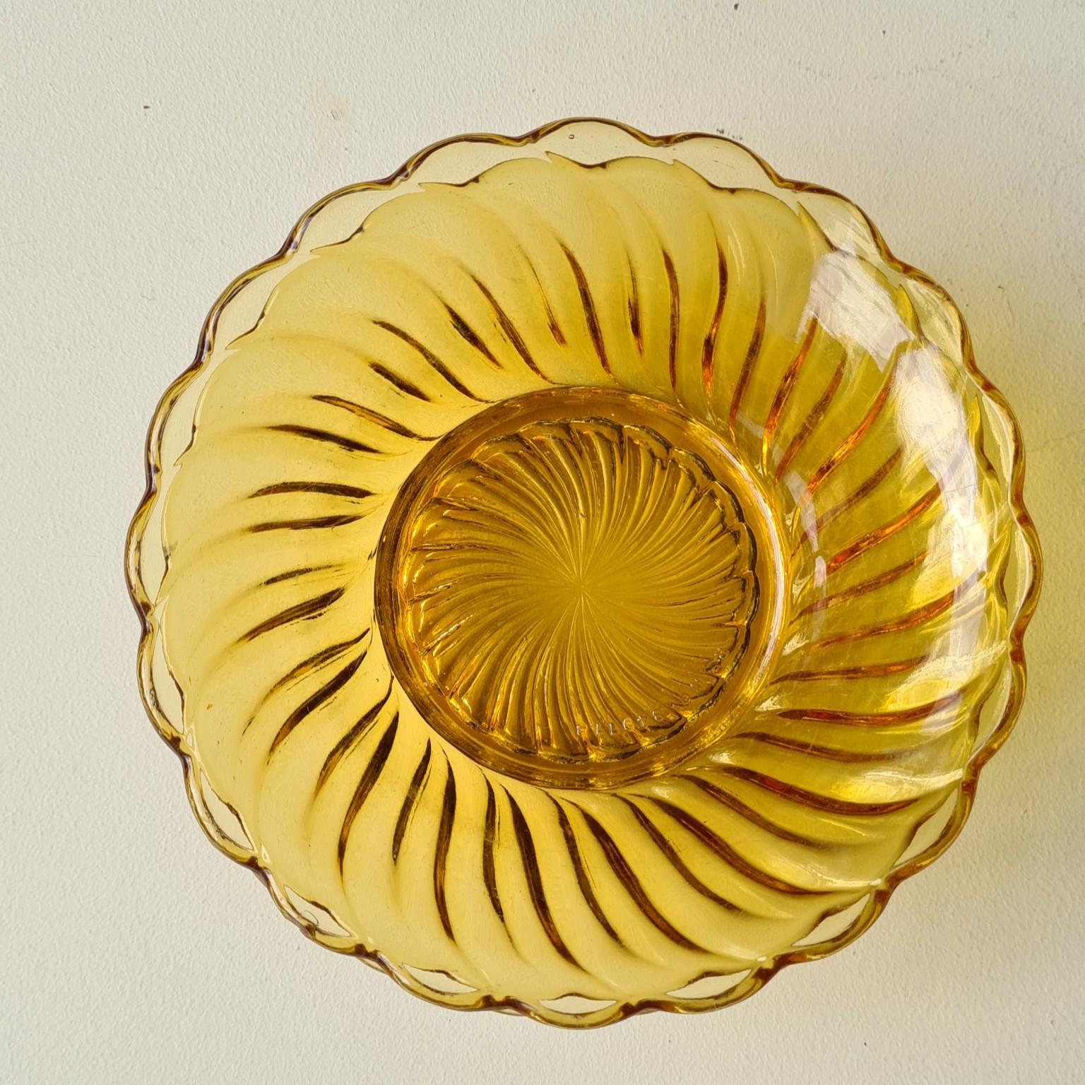 Amber Glass Bowl 2