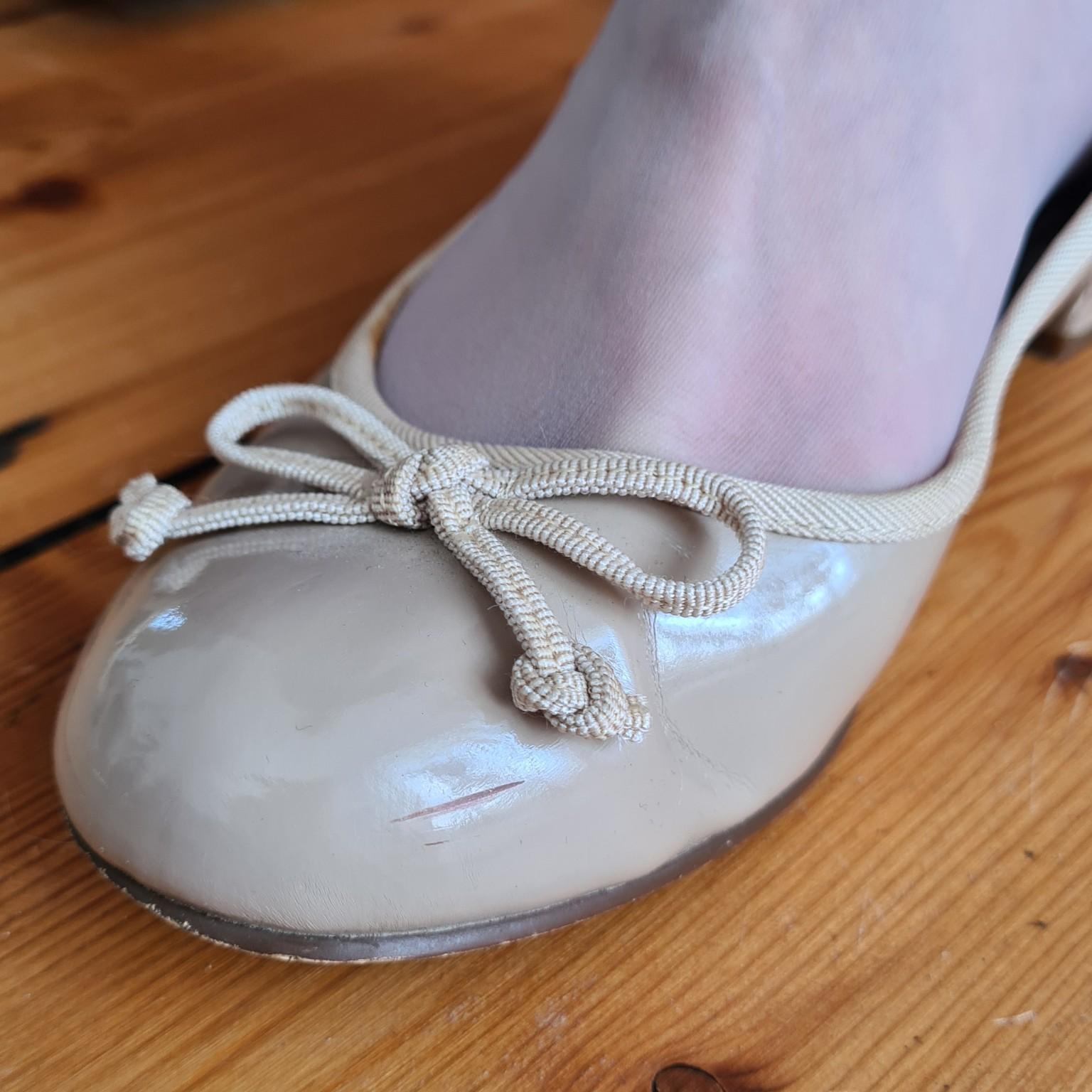 White Ballet Flat Shoe 3