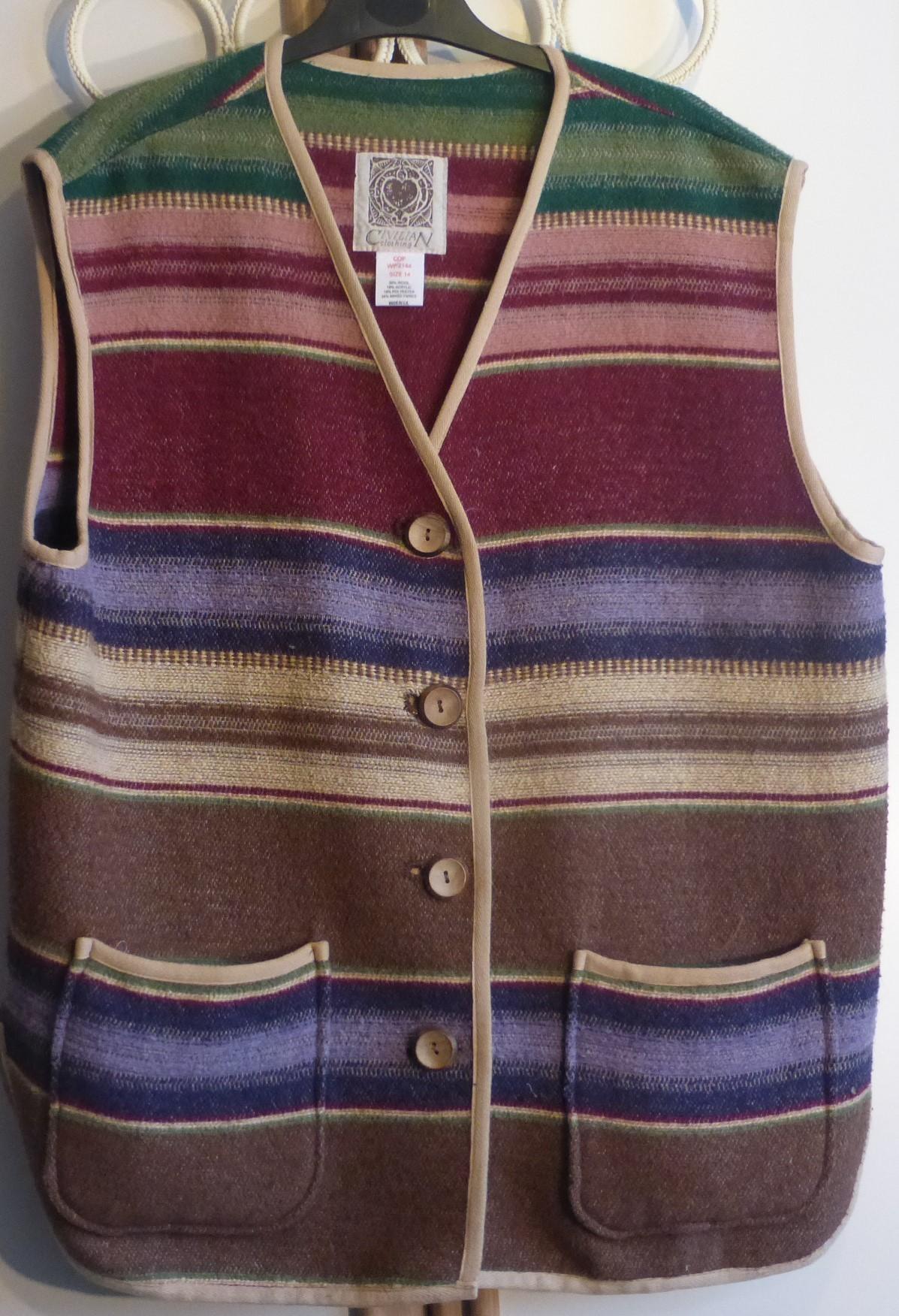 Patterned Woven Wool Vest 2